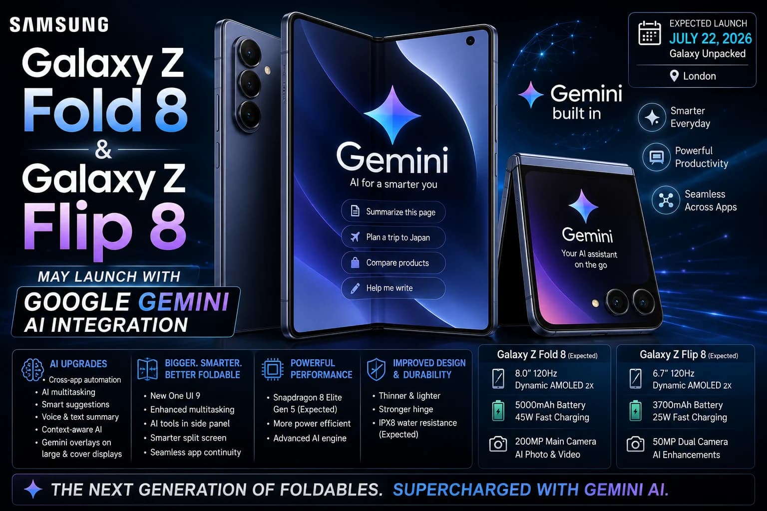 Samsung Galaxy Z Fold 8 & Z Flip 8 Could Launch With Gemini AI: Everything We Know So Far